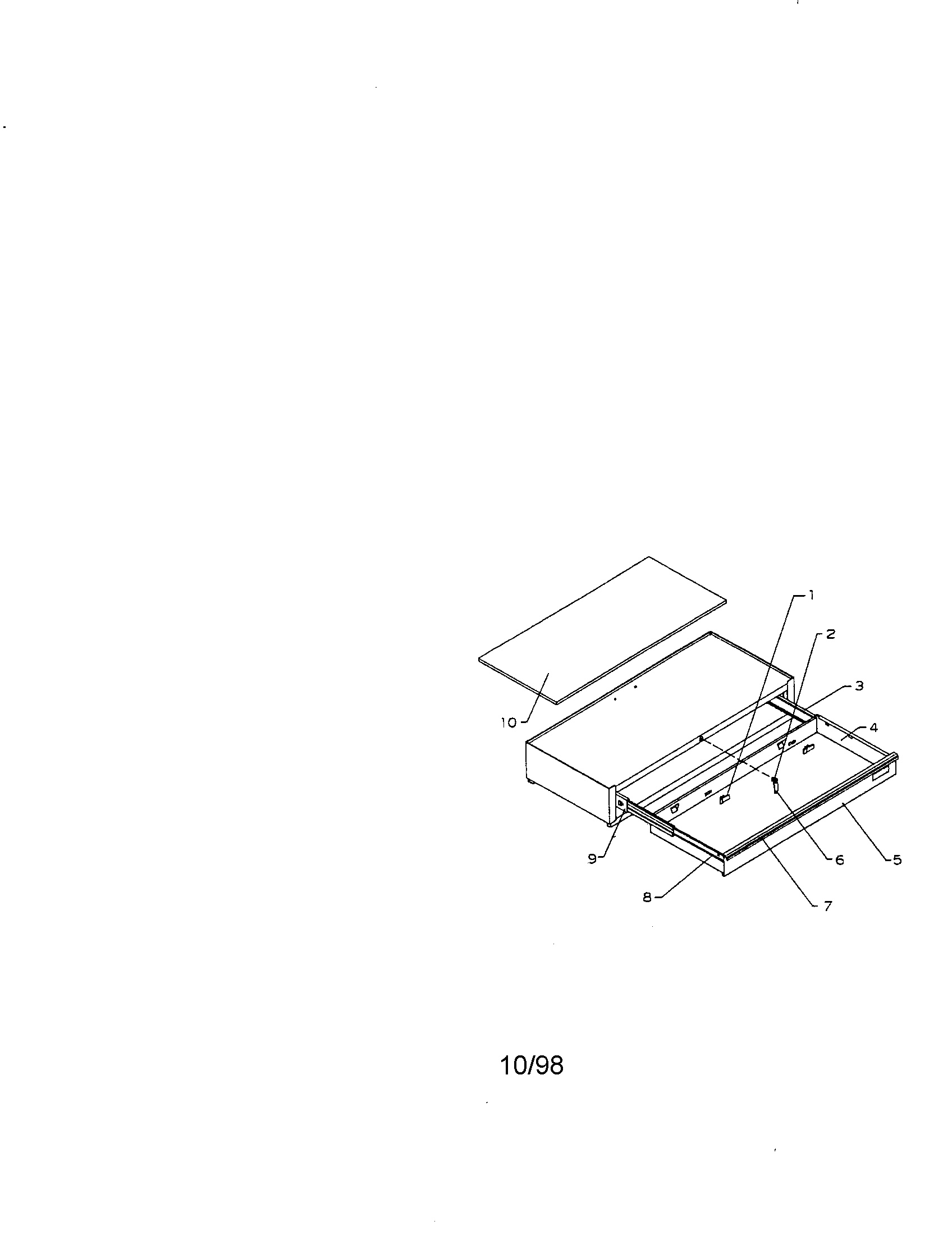 40" 1 drawer ball bearing step up