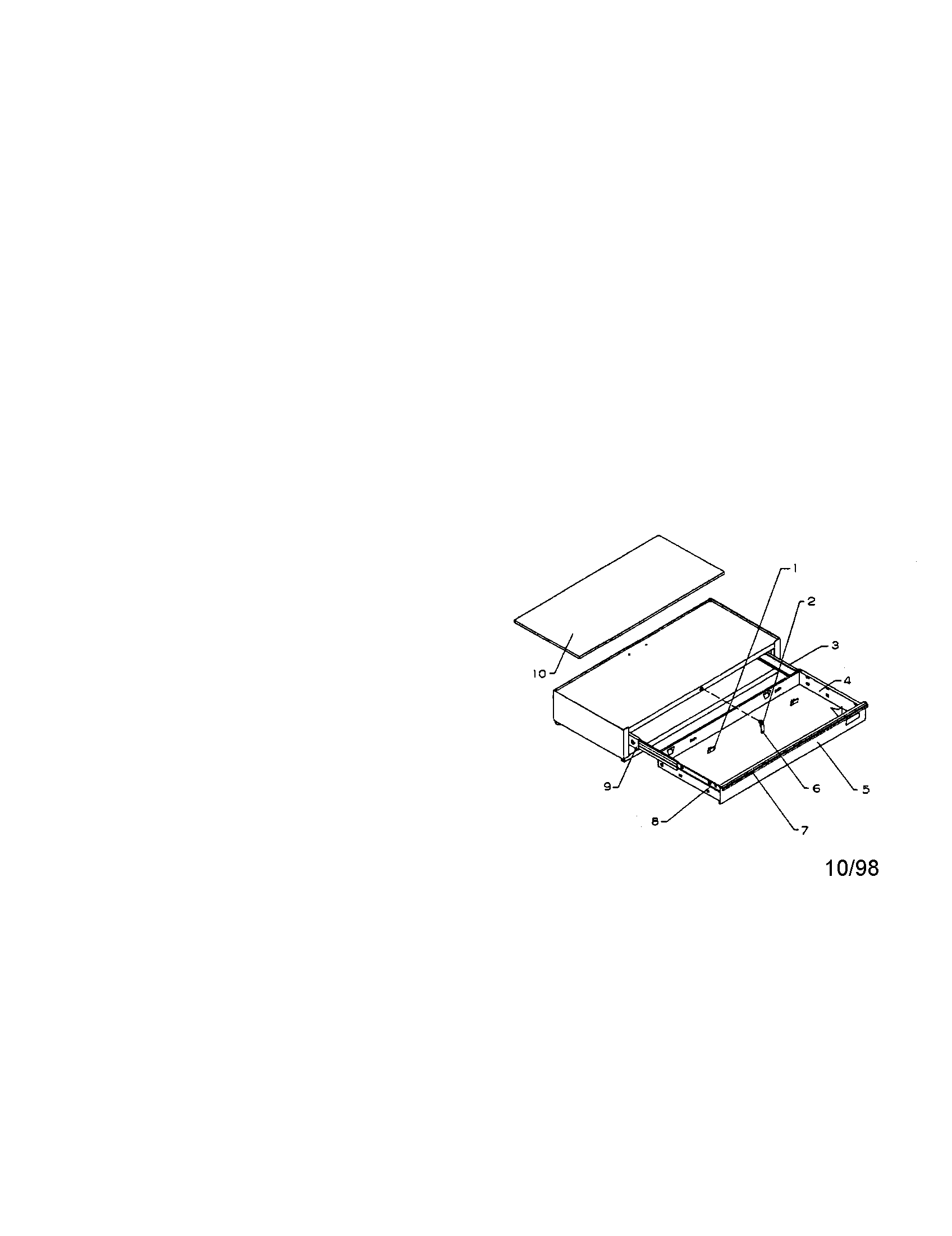 40" 1 drawer ball bearing step up