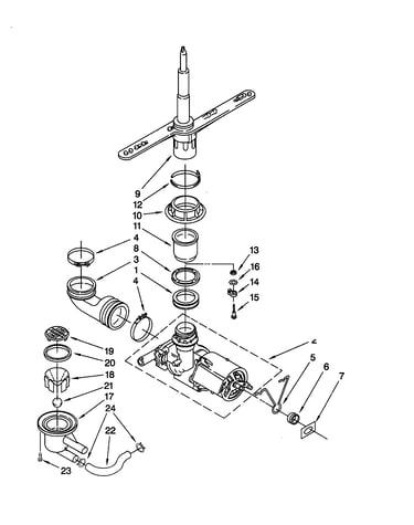 Pump and spray arm