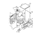 Whirlpool LTE5243DQ1 dryer cabinet and motor diagram