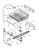 Upper dishrack and water feed
