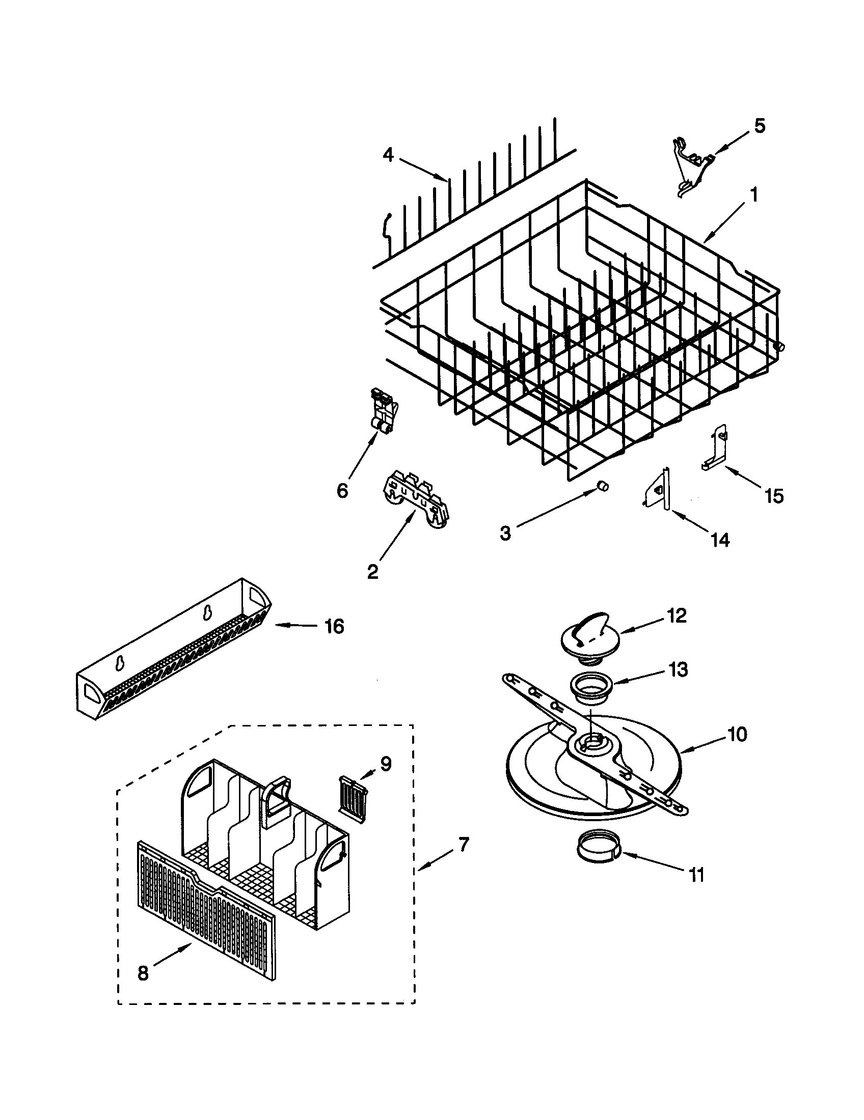 Lower dishrack