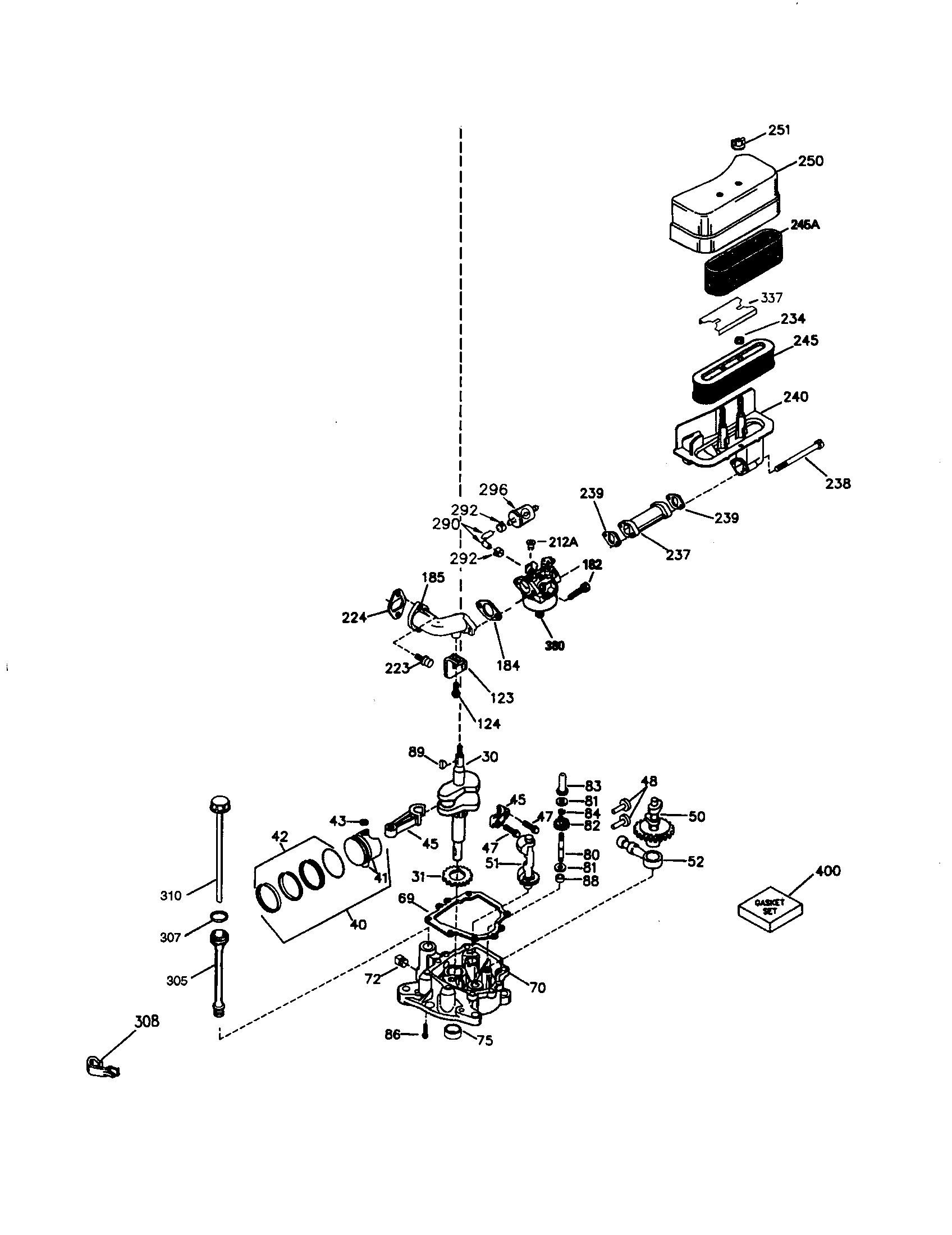 Crankshaft/air cleaner