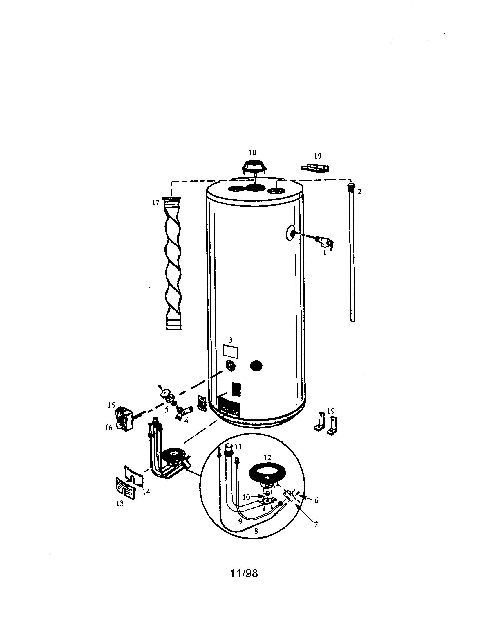 30 gal. gas water heater
