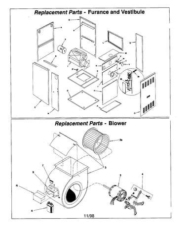Replacement parts-furnace/vestibule/blower