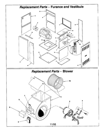 Replacement parts-furnace/vestibule/blower
