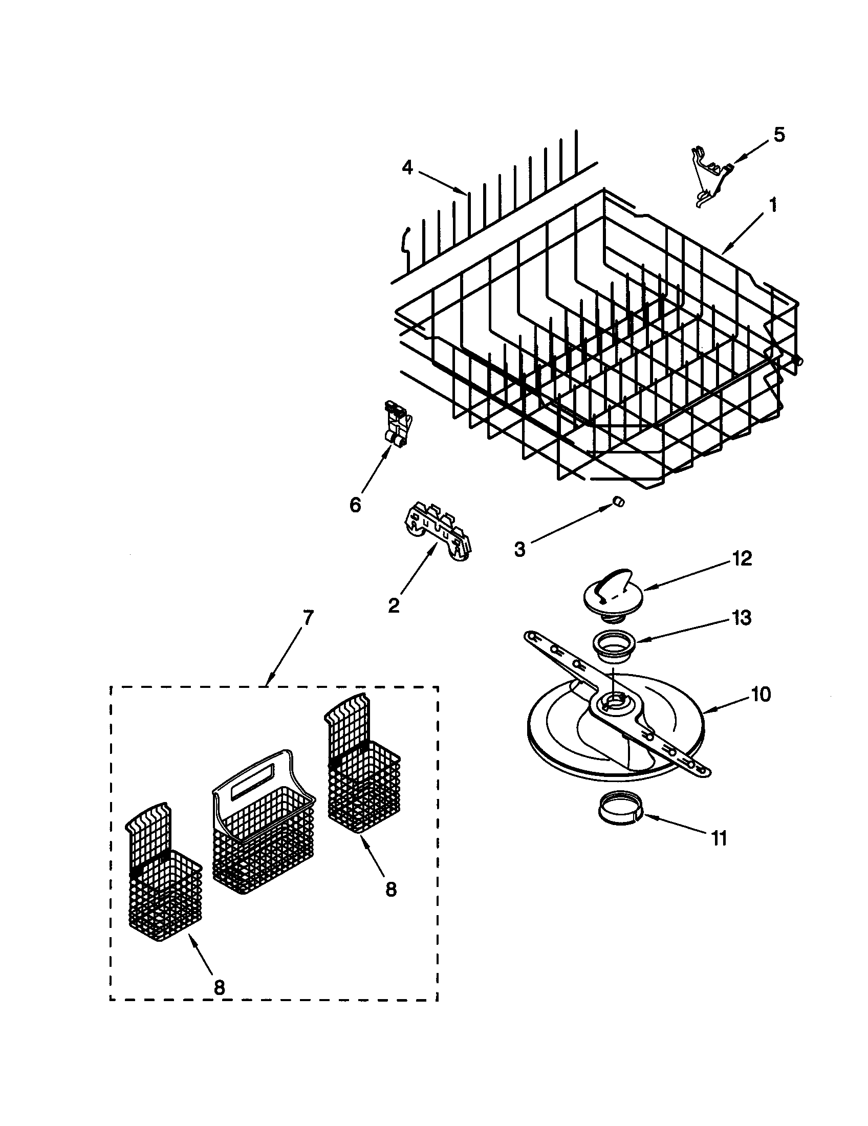 Lower dishrack