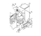 Whirlpool LTG5243DQ1 dryer cabinet and motor diagram