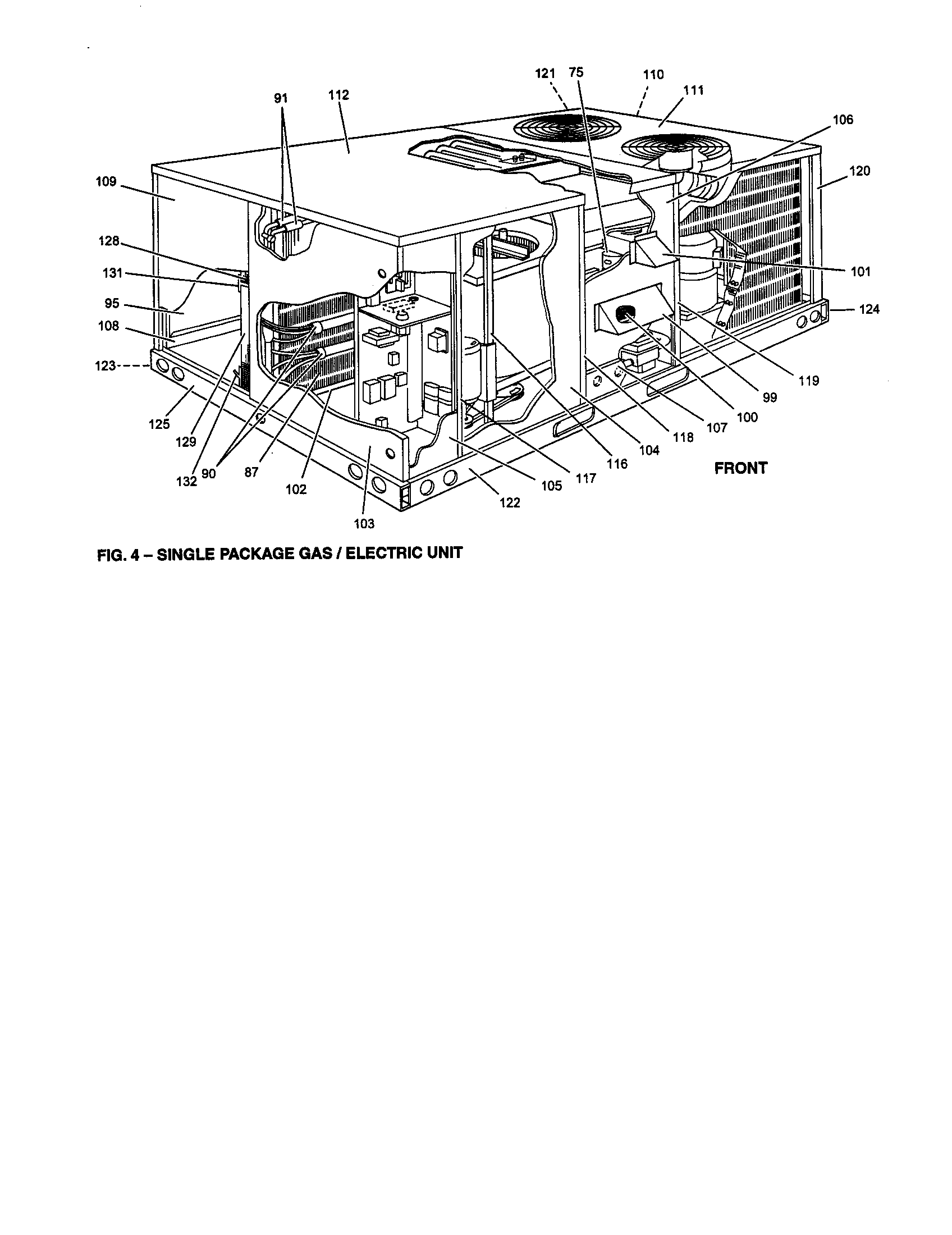 Single package gas/electric unit