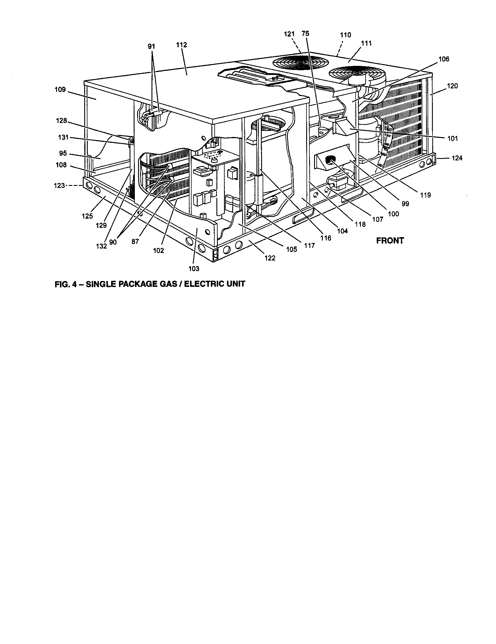 Single package gas/electric unit