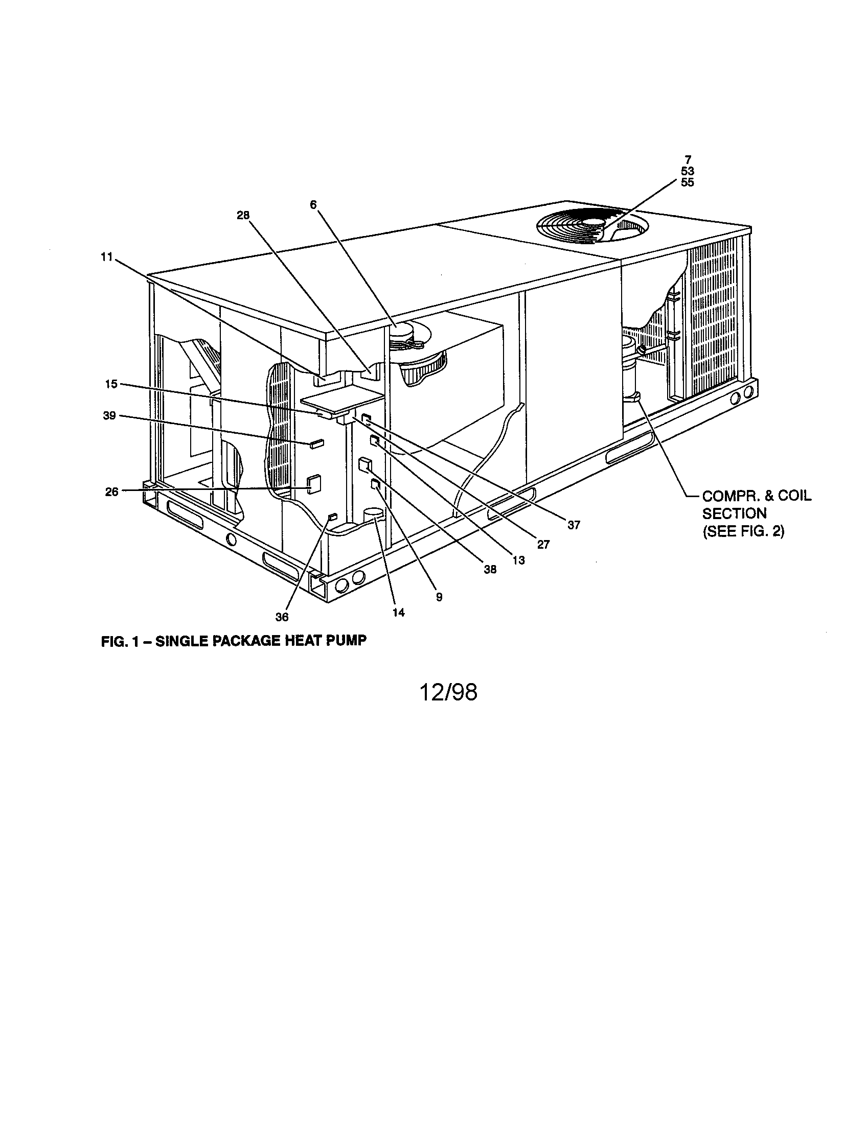 FIG.1-SINGLE PACKAGE HEAT PUMP