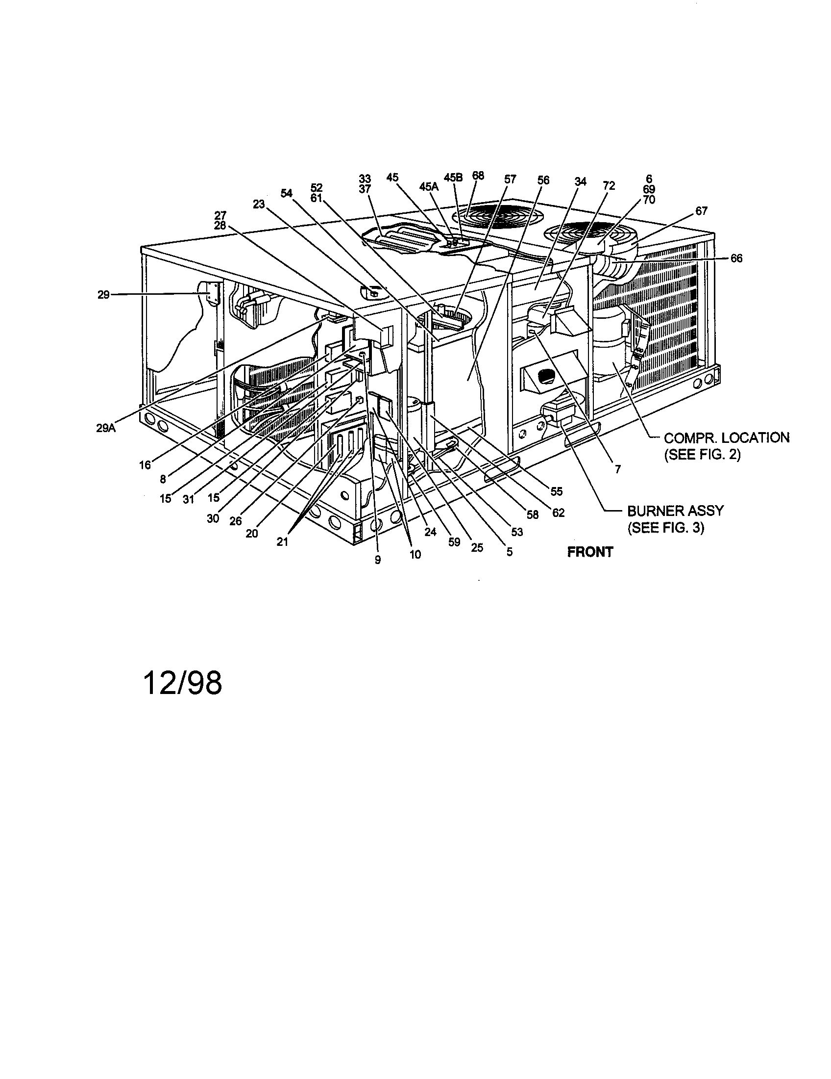 FIG.1 SINGLE PACKAGE GAS/ELECTRIC UNIT