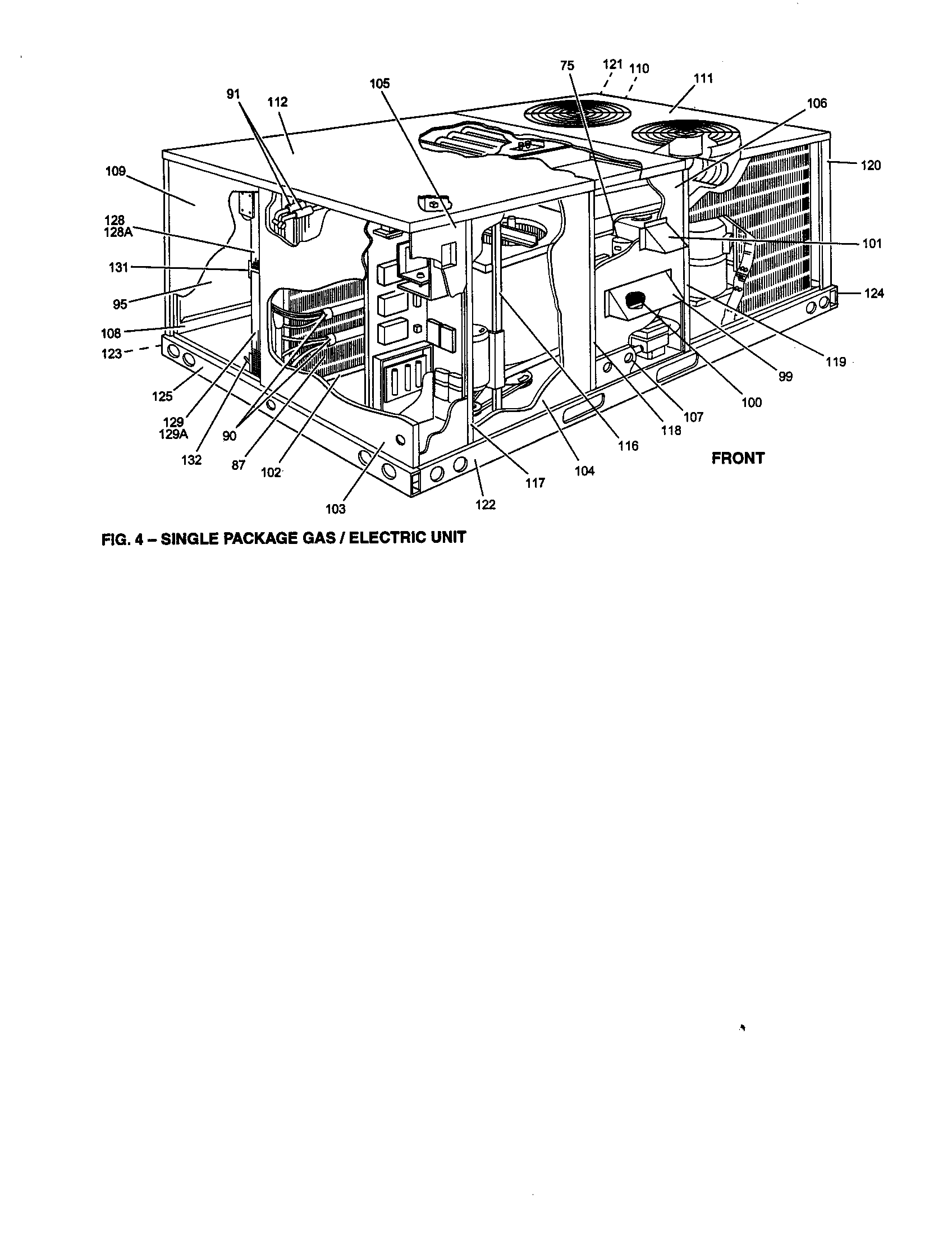 FIG.4 SINGLE PACKAGE GAS/ELECTRIC UNIT