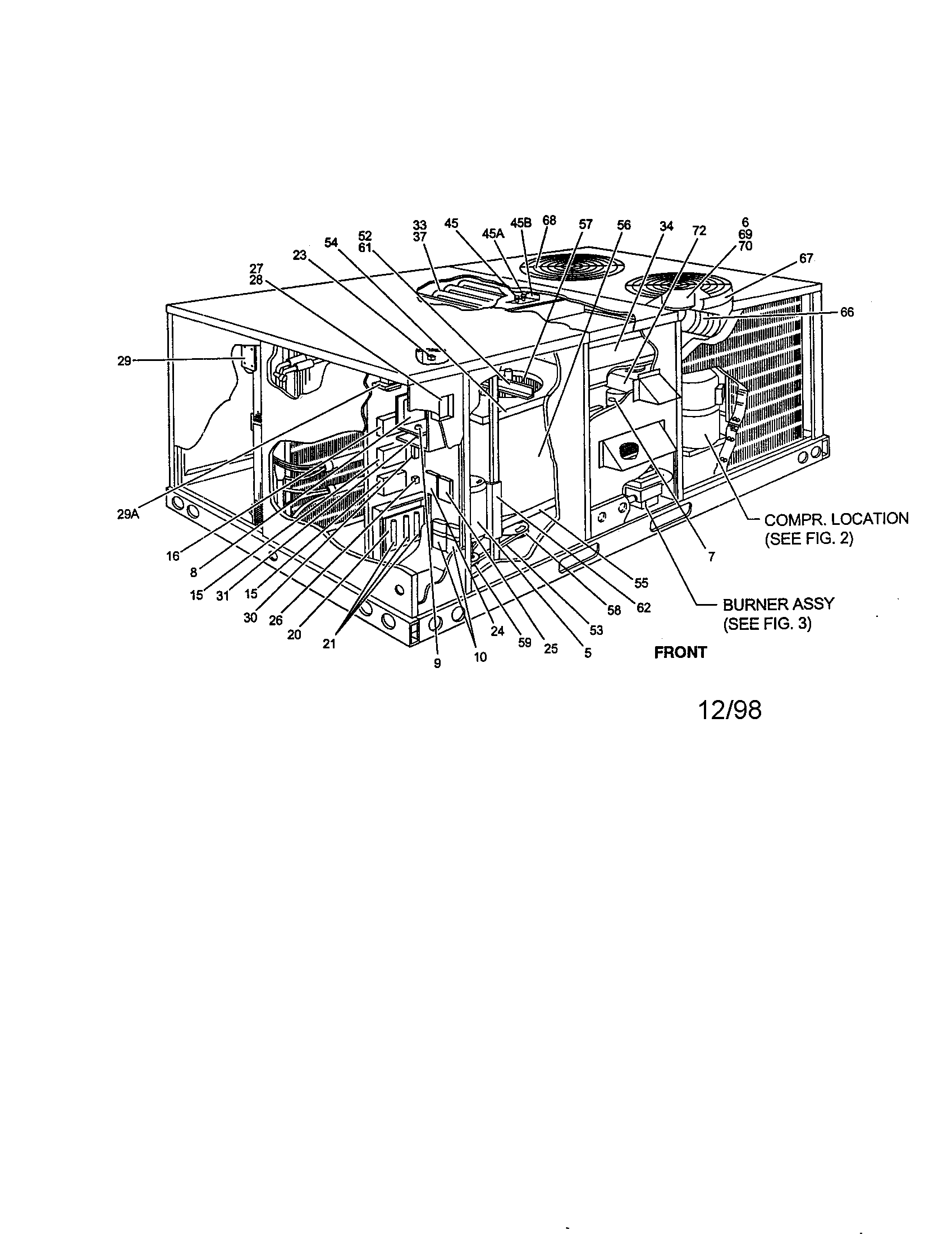 FIG.1 SINGLE PACKAGE GAS/ELECTRIC UNIT