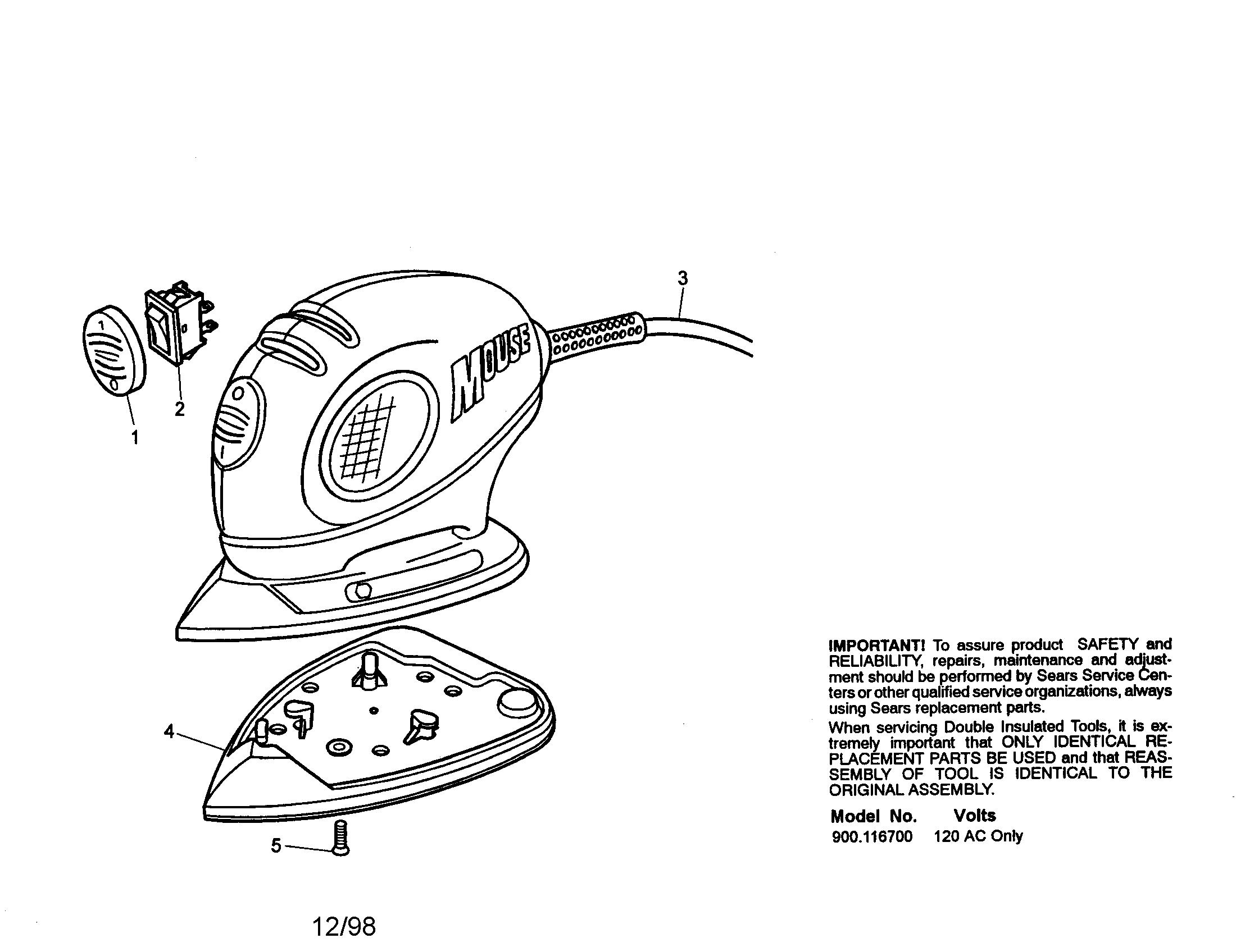 Mouse sander/polisher