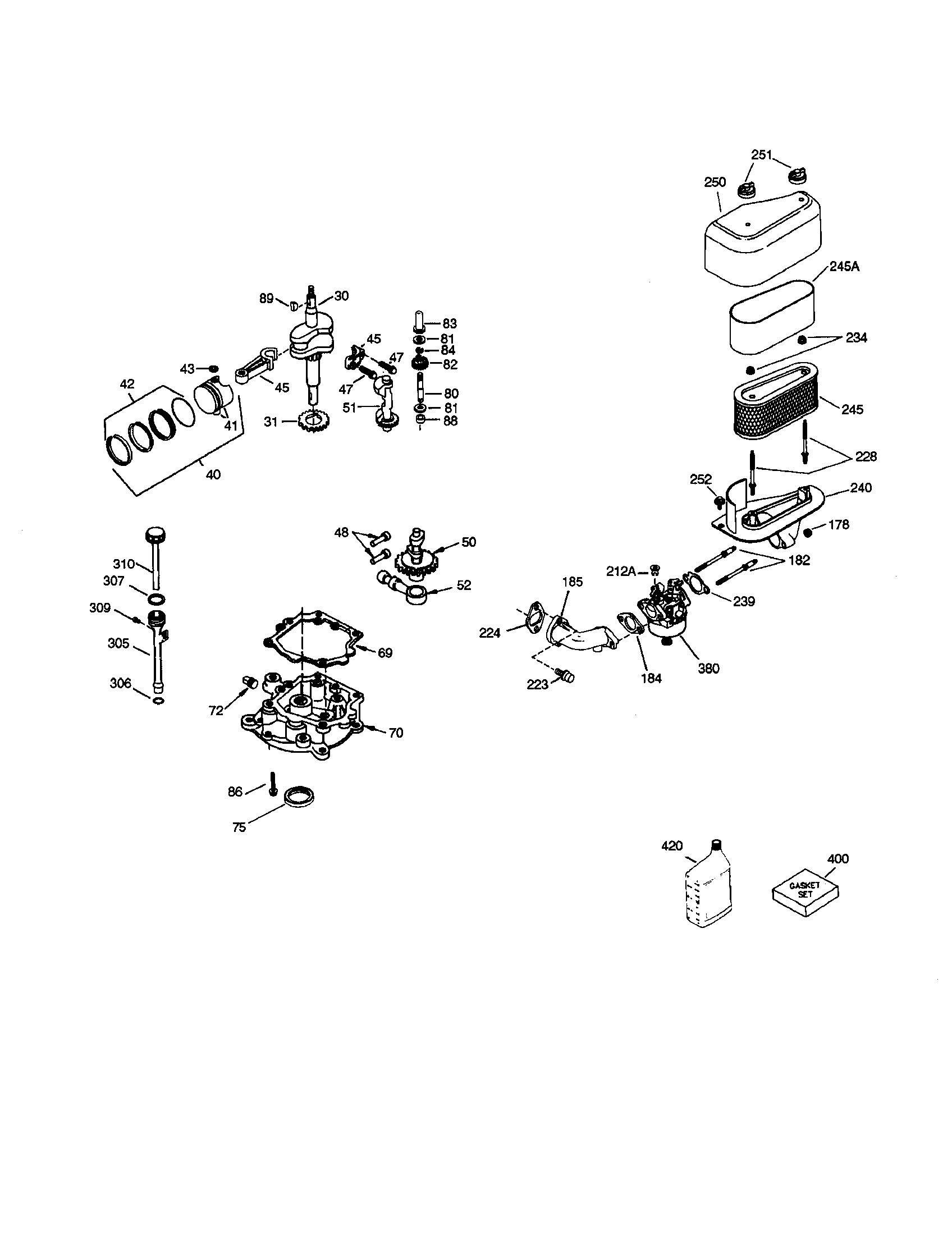 CRANKSHAFT AND AIR CLEANER