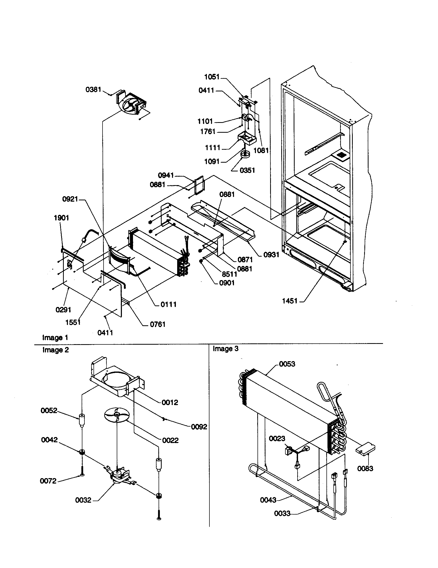 Evaporator and freezer control assembly