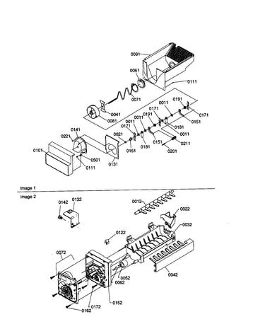Ice bucket auger and ice maker