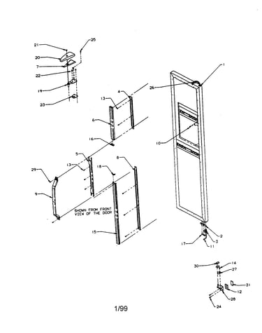 Trim-top freezer door
