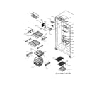 Amana SXD25S2E-P1190407WE freezer baskets and shelves diagram