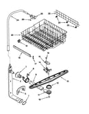Upper dishrack and water feed