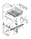 Upper dishrack and water feed