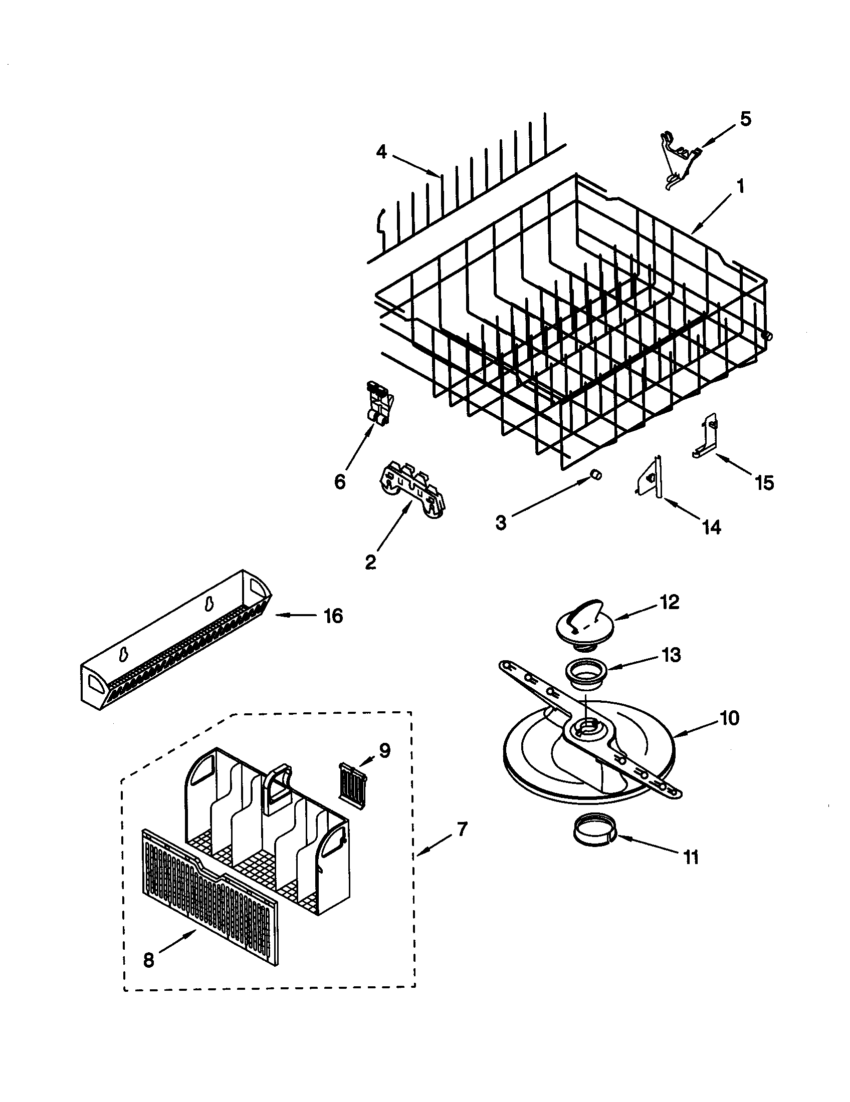 Lower dishrack