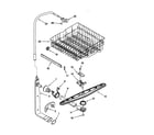 Whirlpool DU925SCGZ1 upper dishrack and water feed diagram