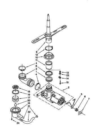 Pump and spray arm