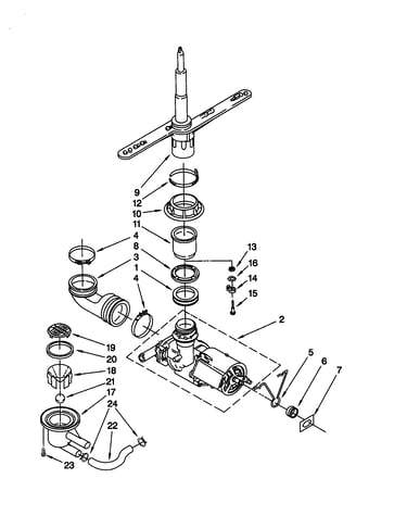 Pump and spray arm