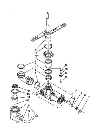 Pump and spray arm