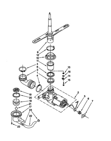 Pump and spray arm