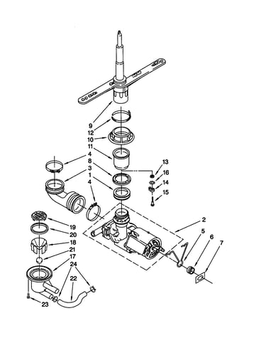 Pump and spray arm
