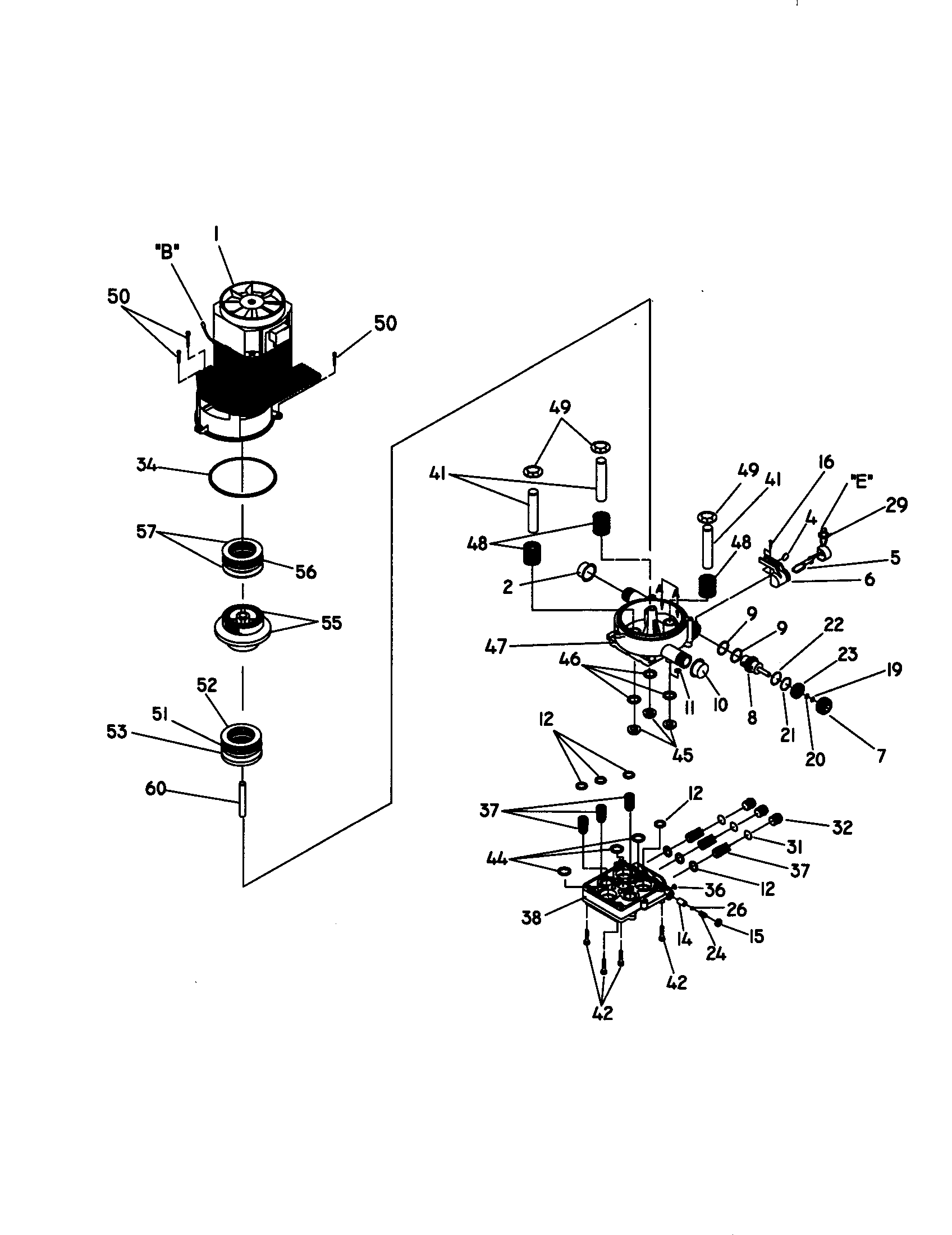 Motor and pump