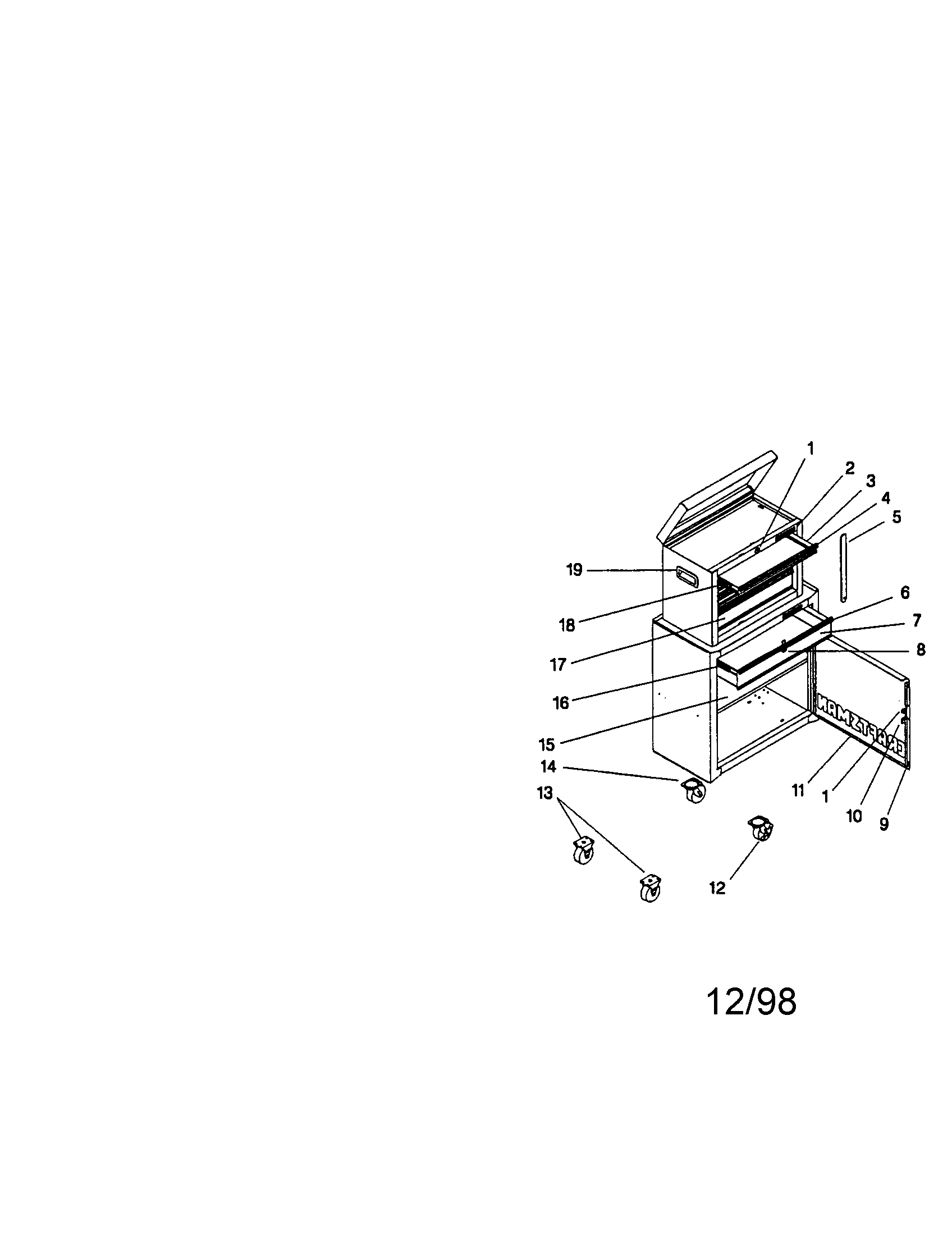 6-drawer ho combo w/door