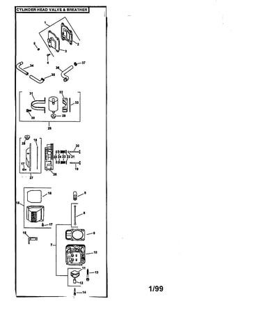 Cylinder head valve and breather