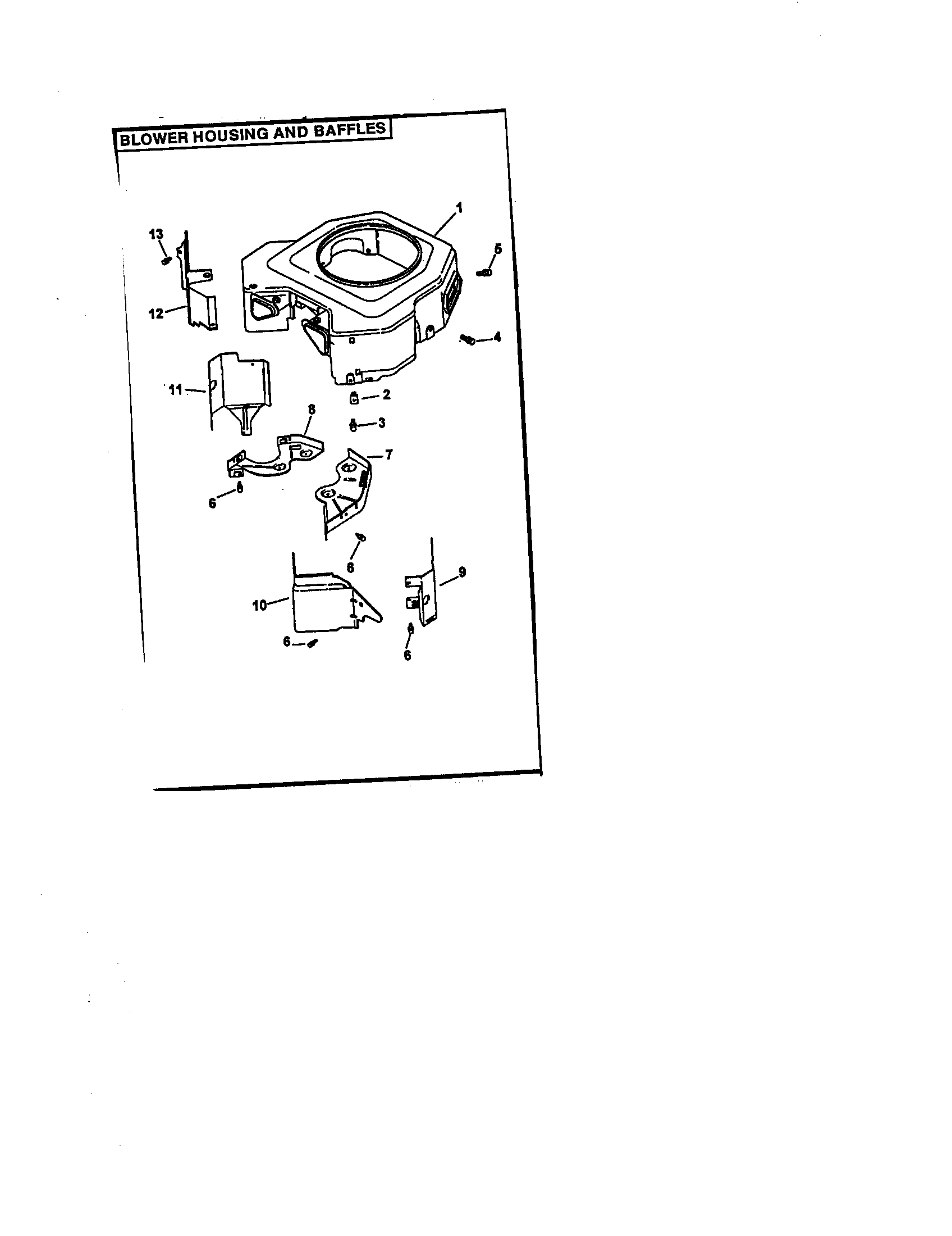 Blower housing and baffles