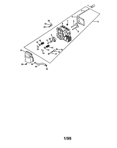 Cylinder head, valve and breather