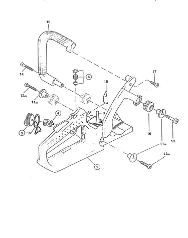 Fuel tank/tubular grip/buffer