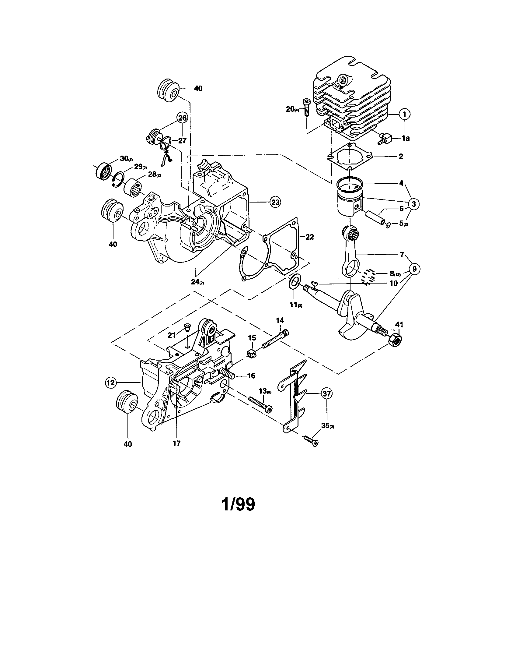 Cylinder/piston/crankshaft