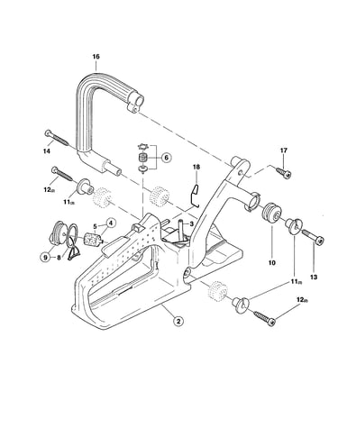 Fuel tank/tubular grip/buffer