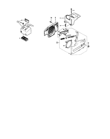 Air filter/fan housing/sprocket