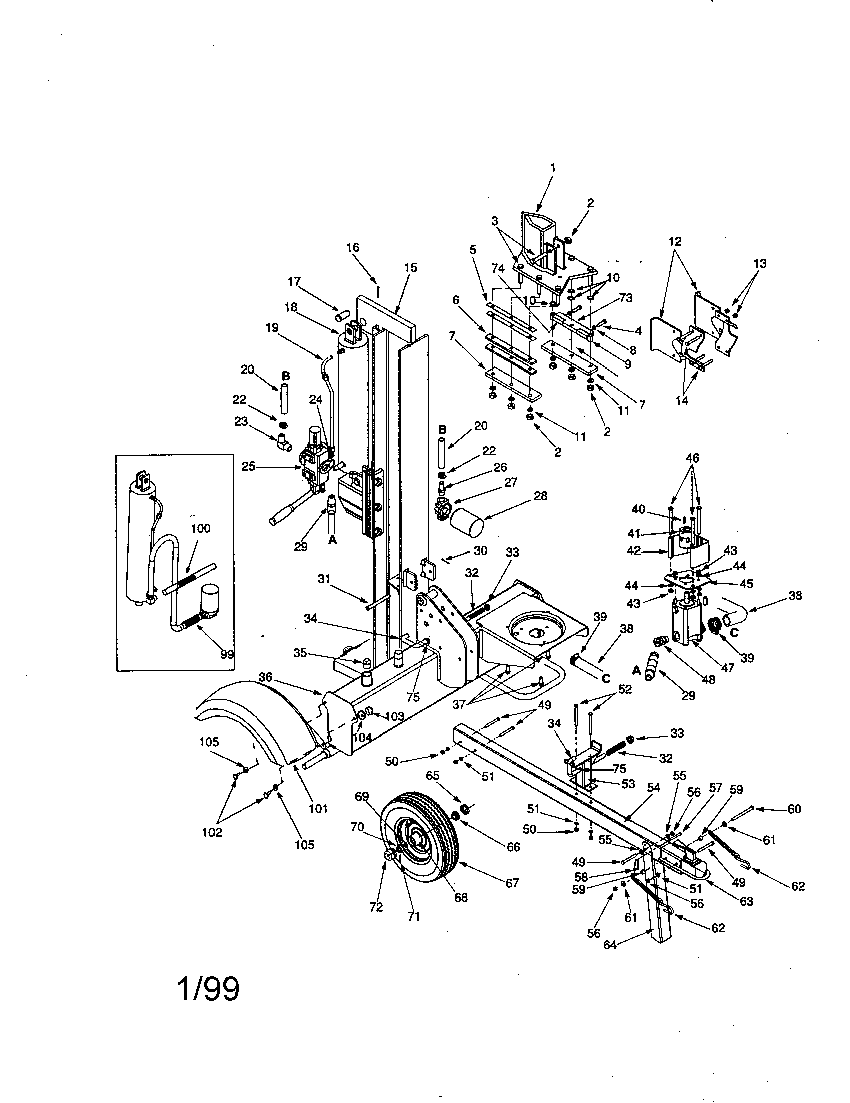 Craftsman 6.5 h.p. log splitter