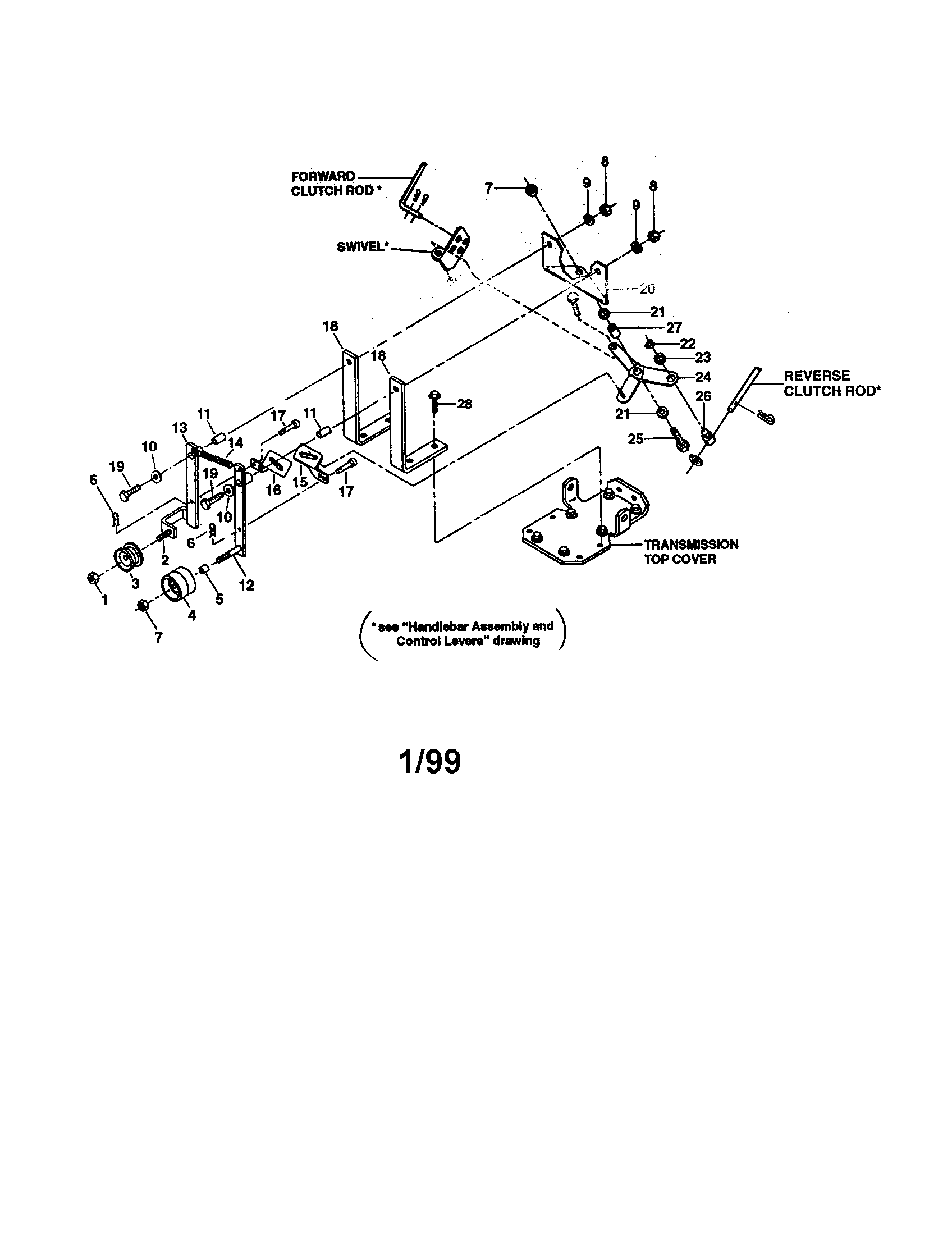 Forward/reverse idler assembly
