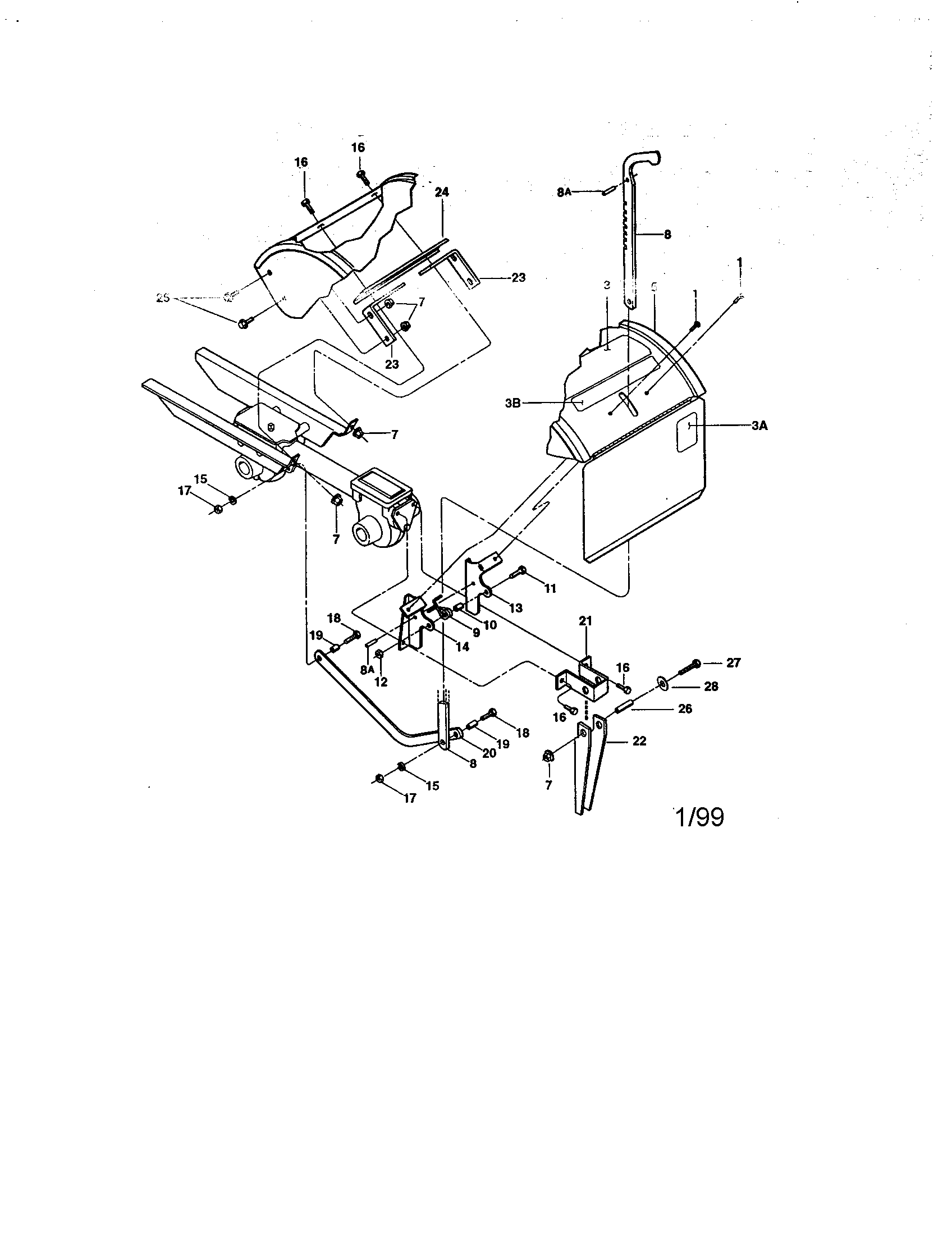 Tine hood/depth regulator/drag bar