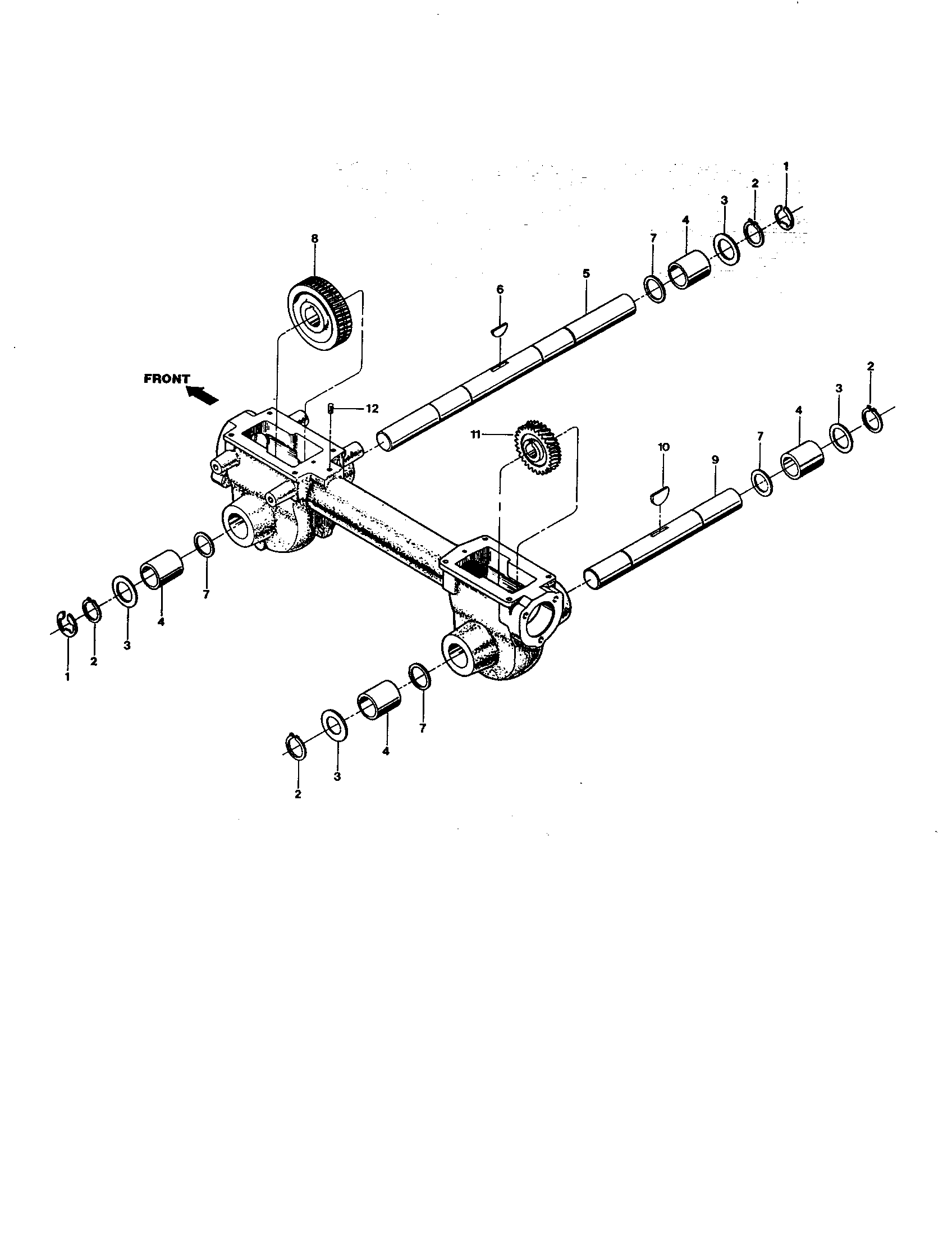 Wheel shaft/tiller shaft assemblies