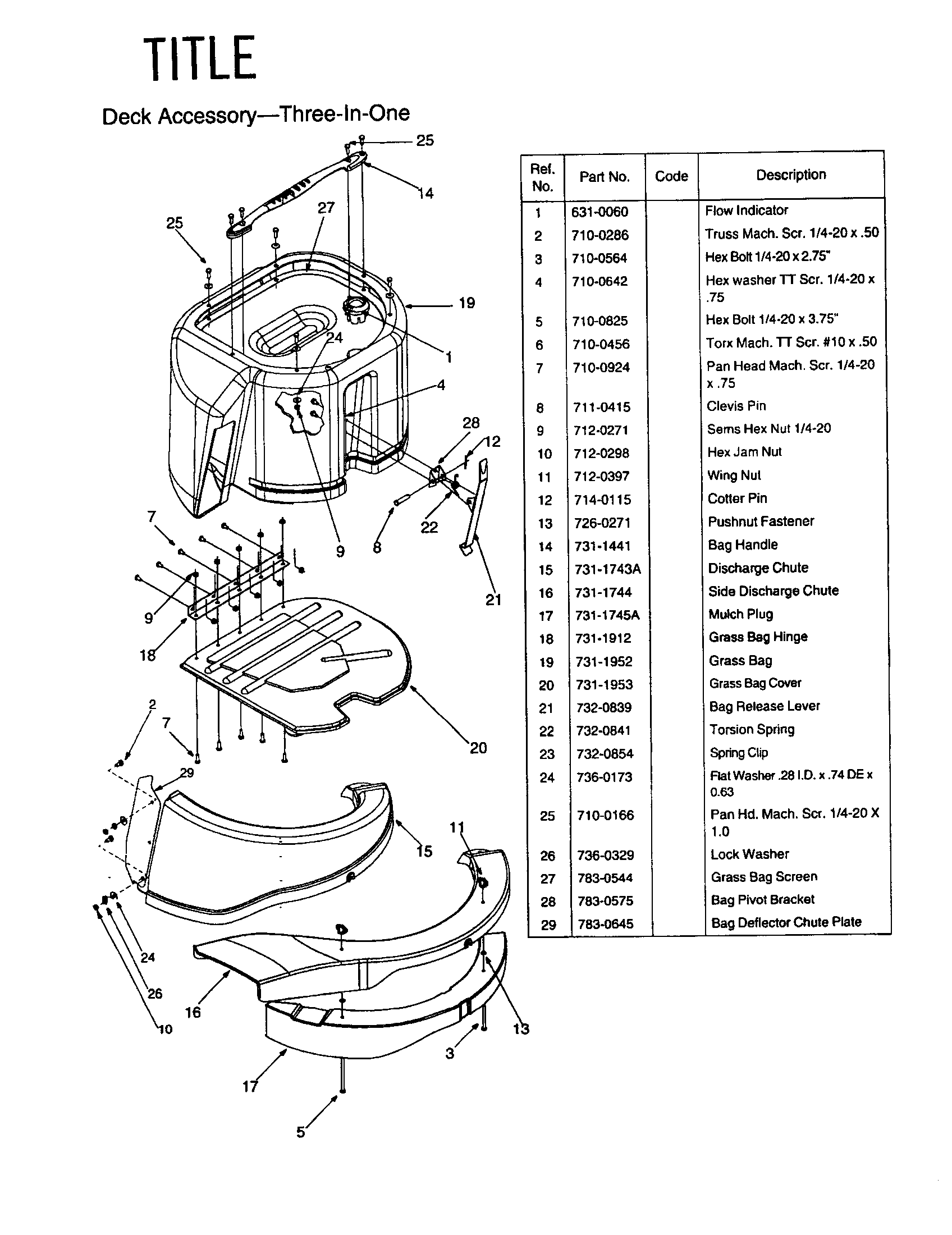 DECK ASSEMBLY-THREE-IN-ONE