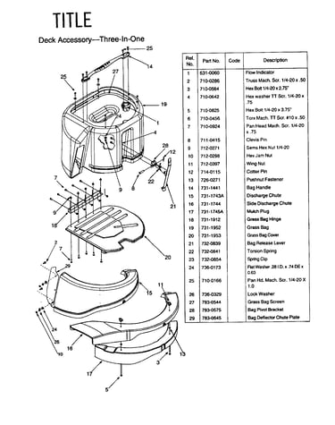 Deck assembly-three-in-one