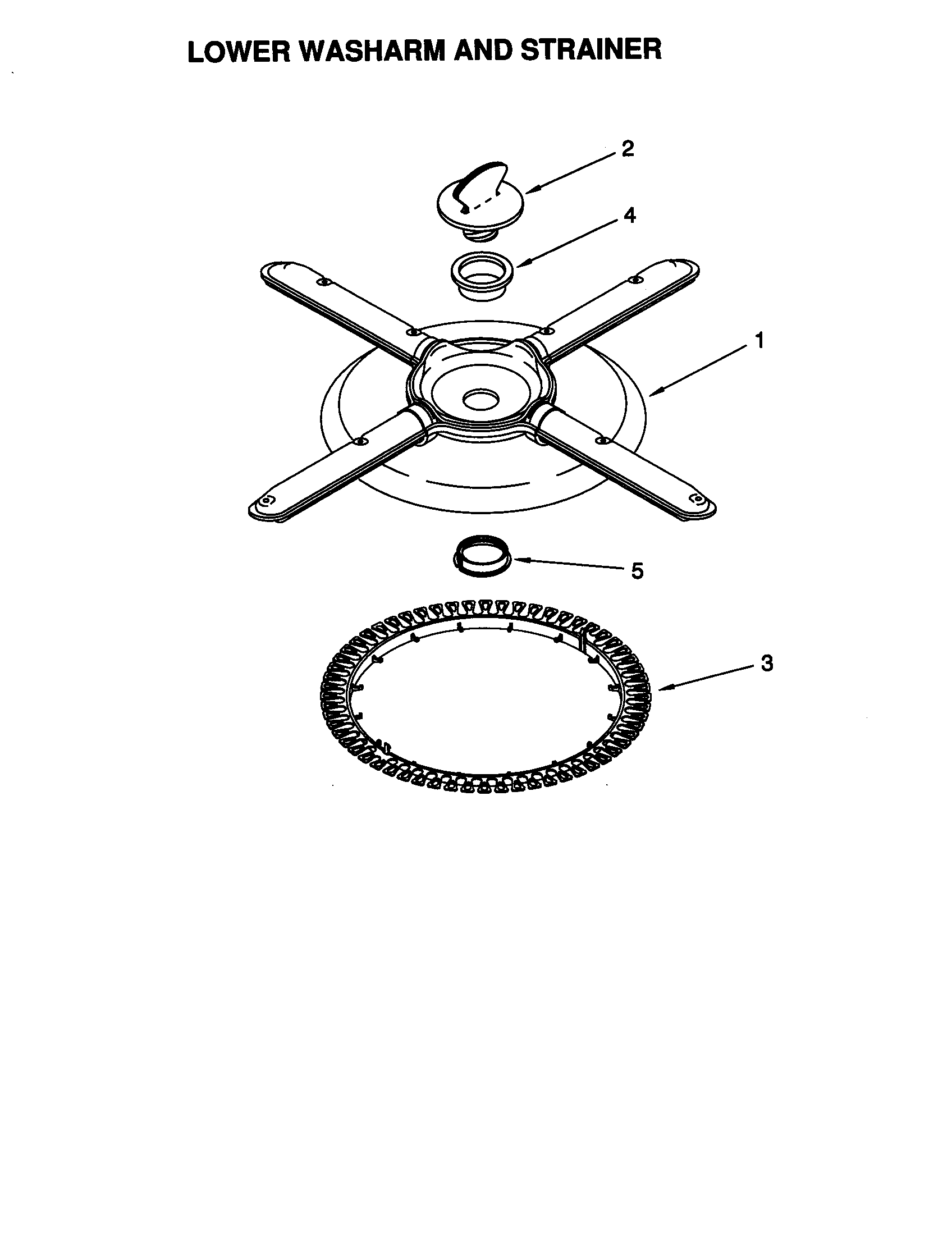 Lower washarm and strainer