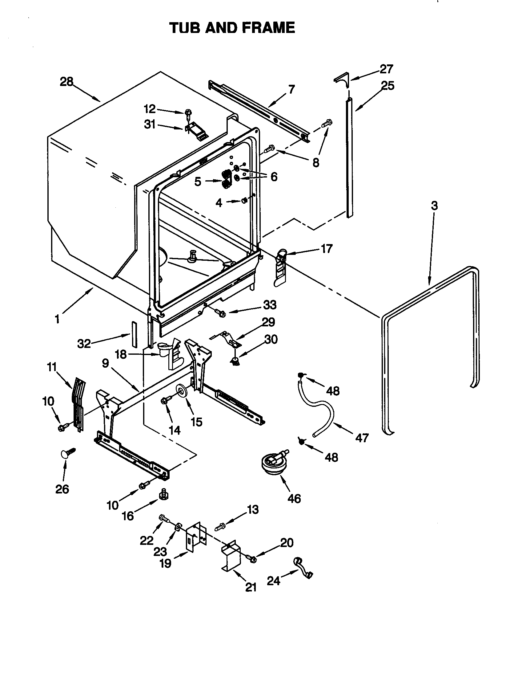 Tub and frame